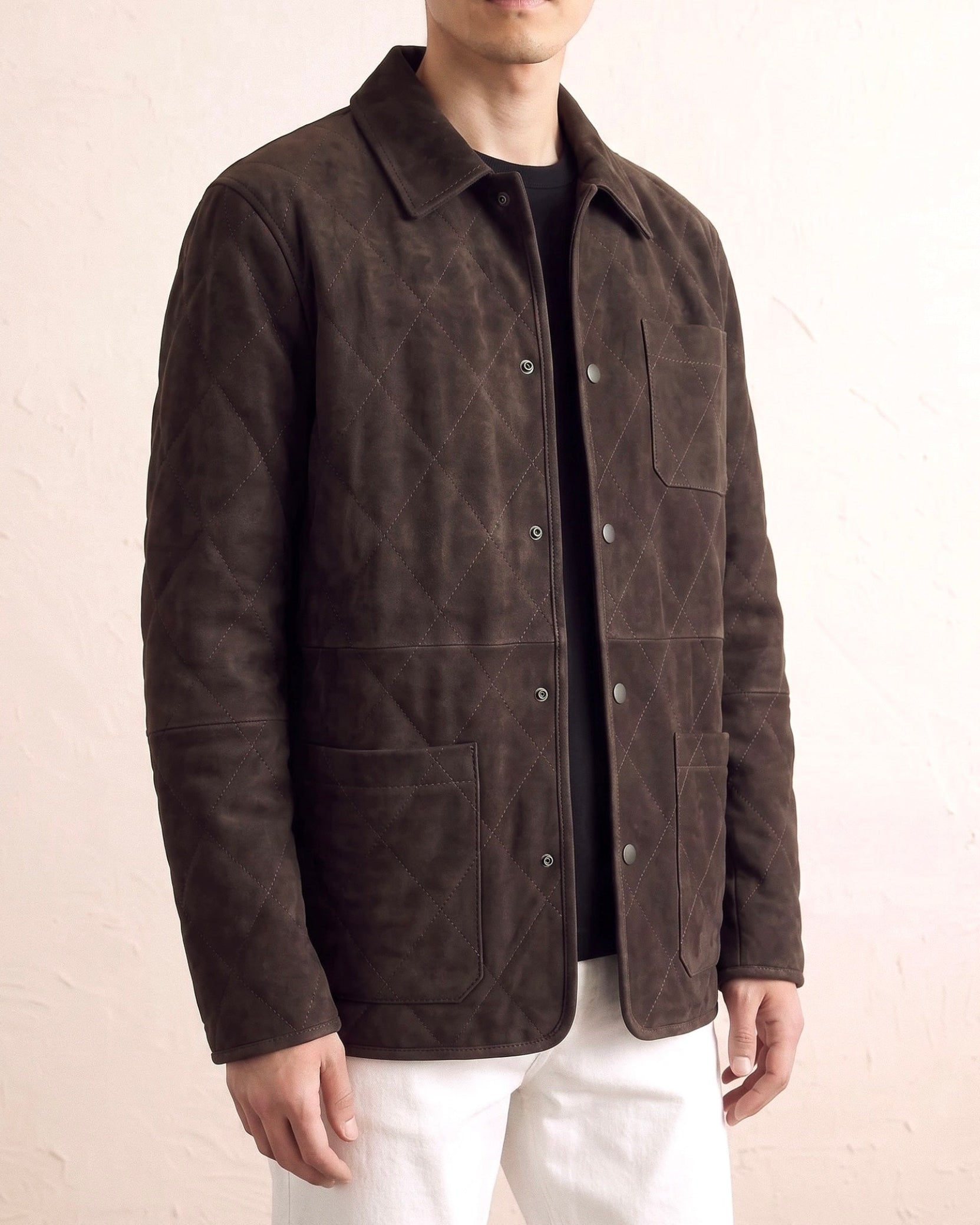 Suede Quilted Hunter Jacket