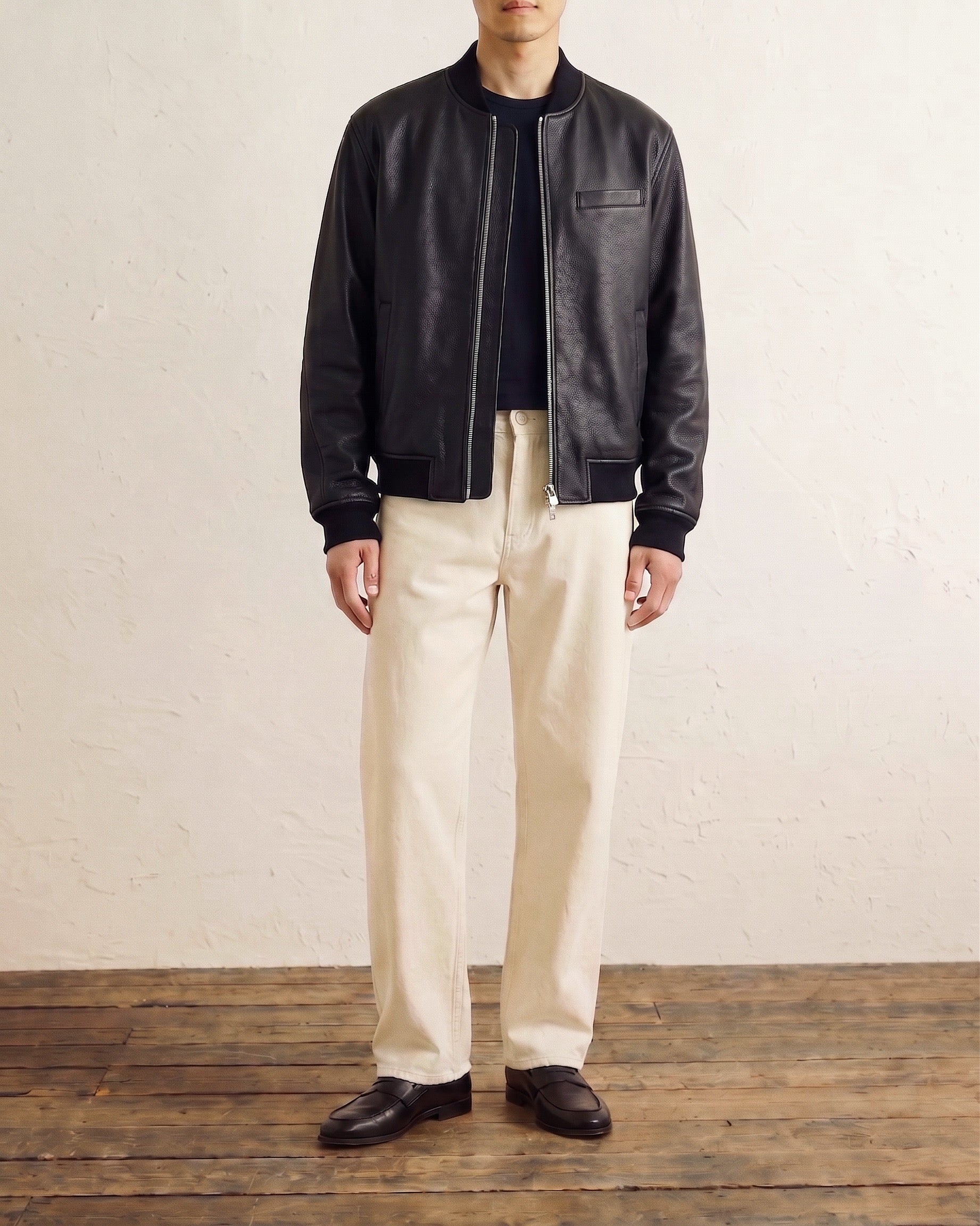 Leather Tailored Bomber