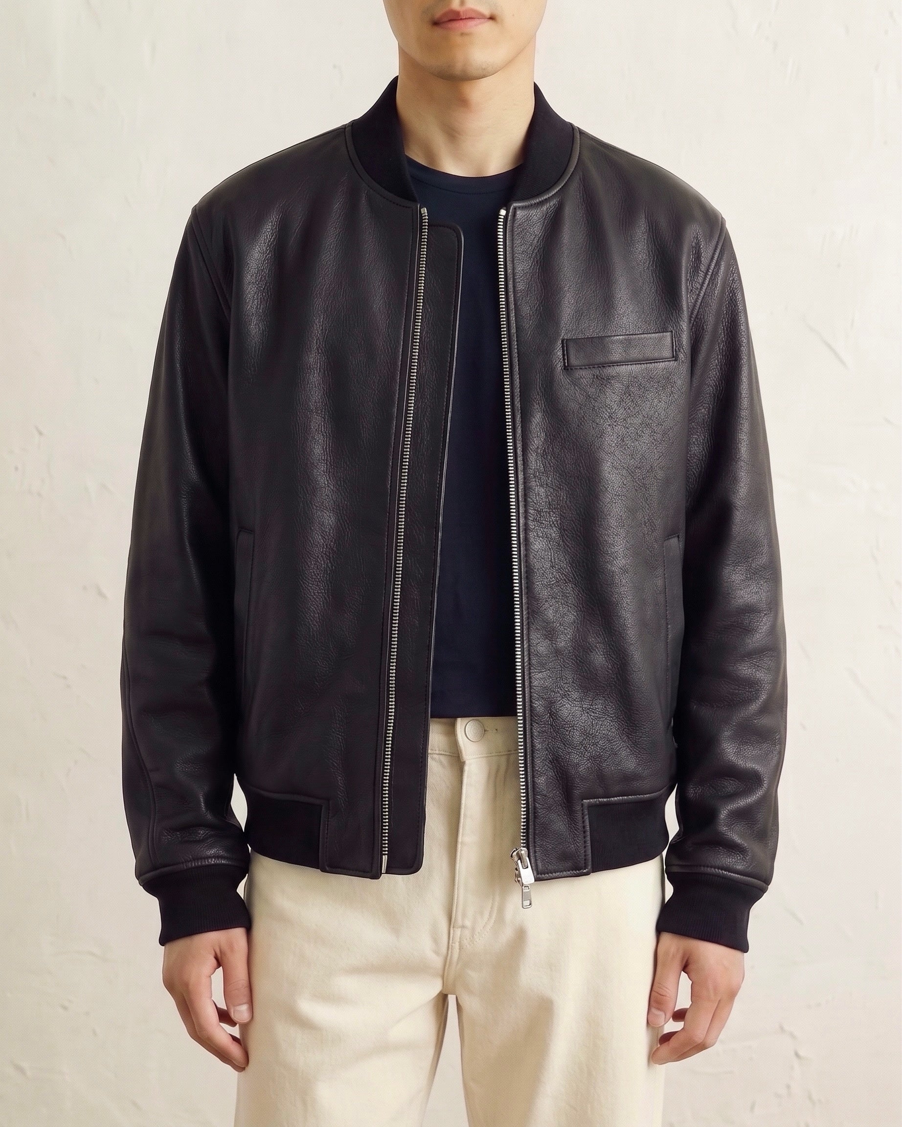 Leather Tailored Bomber