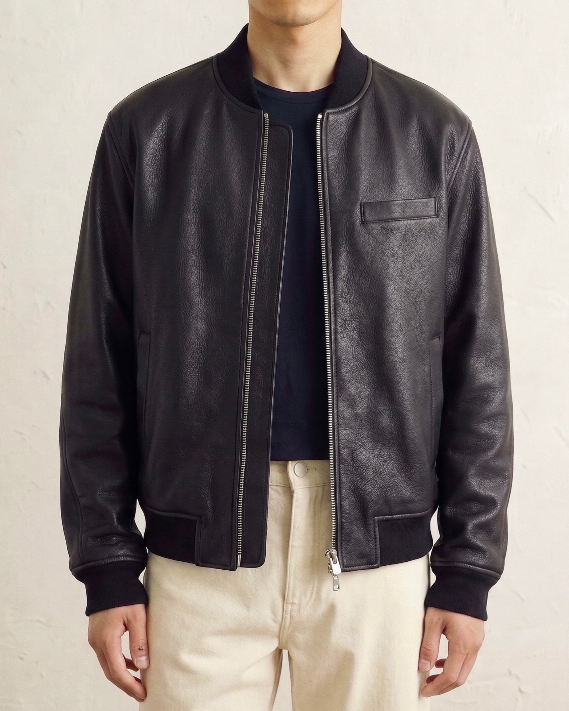 Leather Tailored Bomber