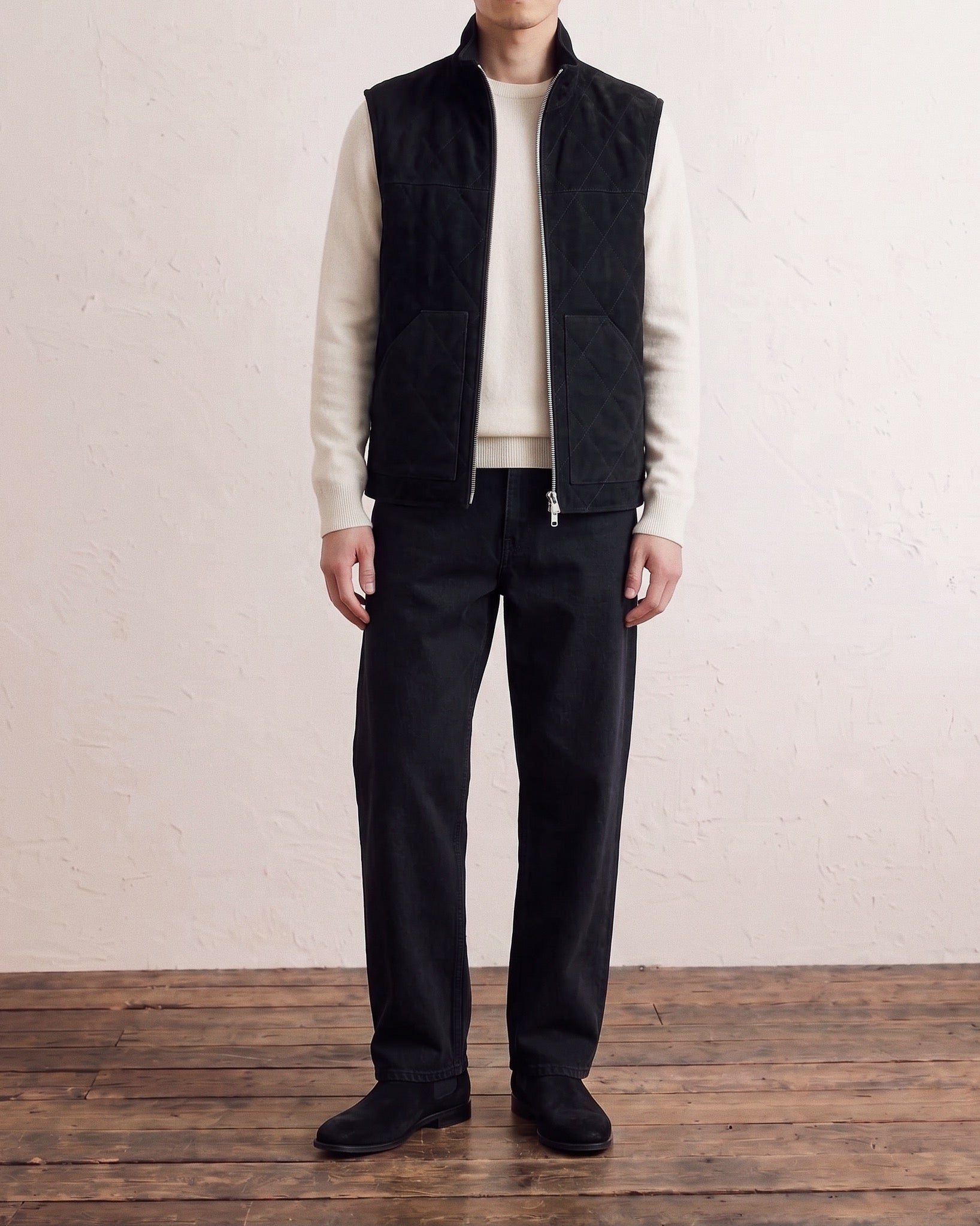 Suede Quilted Gilet