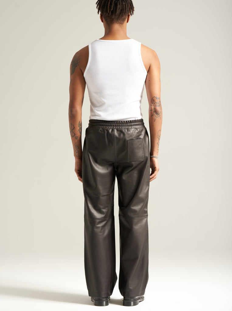 Sidestripe Track Pant in Nappa Leather Unisex by Arman Malik