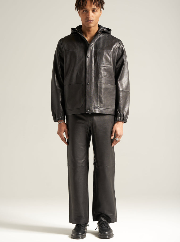 Hooded Hiker Jacket in Nappa Leather Unisex by Arman Malik