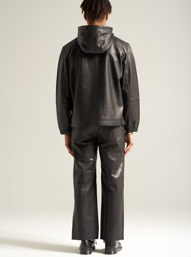 Hooded Hiker Jacket in Nappa Leather Unisex by Arman Malik