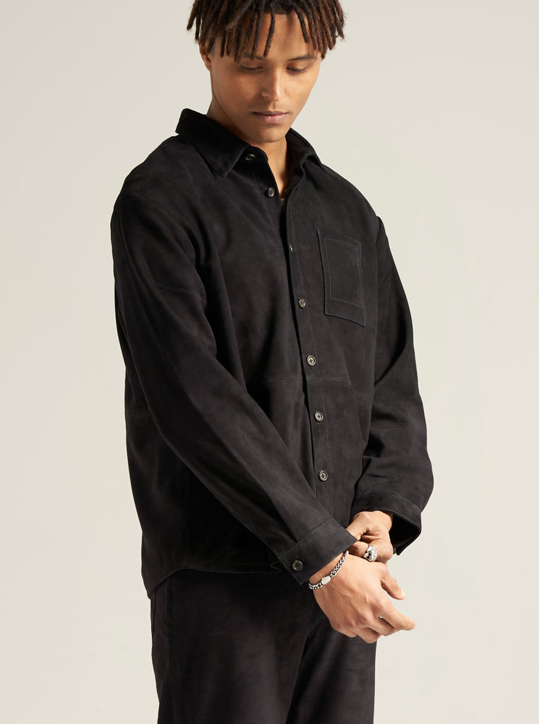 The Overshirt in Suede Leather Unisex by Arman Malik