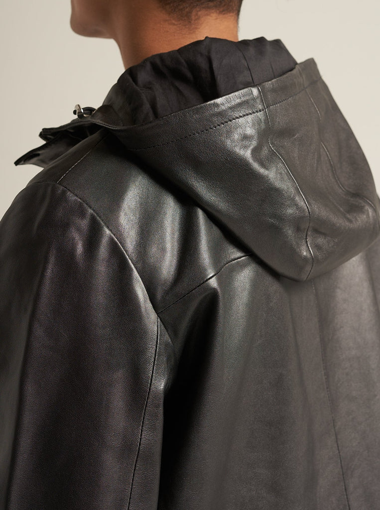 Hooded Hiker Jacket in Nappa Leather Unisex by Arman Malik